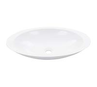Lavabo de mineral fundido 59,3 x 35,1 x 10,7 cm - Lavabo de mármol blanco para baño y cocina, duradero y fácil de cuidar, diseño moderno para espacios pequeños