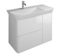 Lavabo de mineral fundido burgbad Iveo incl. unidad de vanidad, versión derecha, ancho: 1000mm, SFFV100RF2835G0198, Color: Roble Decor Merino / Roble Decor Merino, mango vertical Gold G0198