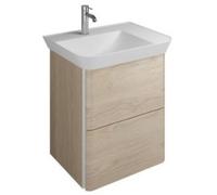 Lavabo de mineral fundido burgbad Iveo incl. unidad de vanidad, versión derecha, ancho: 650mm, SFEO065RF2747G0161, Color: Roble Decoración Cachemira / Roble Decoración Cachemira, empuñadura vertical B