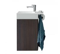 Lavabo de mineral fundido burgbad Yumo incl. lavamanos, anchura: 505 mm, versión izquierda, SFKP051LF3726G0179, Color: Gris basalto Melamina mate / Gris basalto Melamina mate