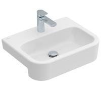 Lavabo de montaje frontal Architectura de Villeroy & Boch, 1 agujero para grifo, sin rebosadero, 550x430mm, 419056R1, Color: Cerámica Blanca
