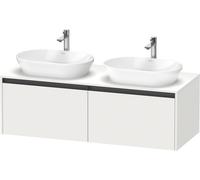 Lavabo de pedestal suspendido Ketho.2 de Duravit, corte de lavabo en ambos lados, 1400x459x550mm, 2 extraíbles, K24888B18180000, Color: Blanco Mate Decoración