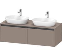 Lavabo de pedestal suspendido Ketho.2 de Duravit, corte de lavabo en ambos lados, 1400x459x550mm, 2 extraíbles, K24888B43430000, Color: Decoración Basalto Mate