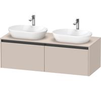 Lavabo de pedestal suspendido Ketho.2 de Duravit, corte de lavabo en ambos lados, 1400x459x550mm, 2 extraíbles, K24888B91910000, Color: Taupe Mate DecoraciÃ³n