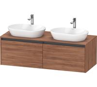 Lavabo de pedestal suspendido Ketho.2 de Duravit, corte de lavabo en ambos lados, 1400x459x550mm, 2 extraíbles, K24888B79790000, Color: Nogal natural decorado