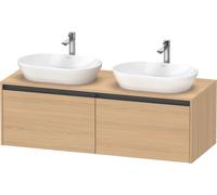 Lavabo de pedestal suspendido Ketho.2 de Duravit, corte de lavabo en ambos lados, 1400x459x550mm, 2 extraíbles, K24888B30300000, Color: Decoración roble natural