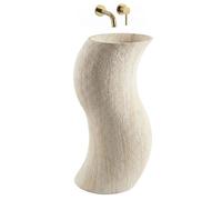 Lavabo De Pie Rea Melody Beige, Stone Imitation 49X39X84Cm