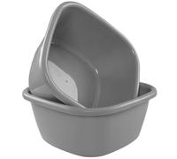 Lavabo de Plástico Rectangular de PP Gris Grande Multifunción | Fondo Antideslizante, Ahorra Agua, Uso en Cocina para Verduras y Fruta