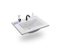 Lavabo de resina rectangular en blanco 60x45 cm nilo blanco blanco 60x45 cm