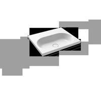 Lavabo de sobre encimera Kaldewei CENTRO 3055 600x500x40 mm, 902806003001, Versión: Sin agujero para grifo