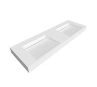 Lavabo doble Balneo SERAVIA 140 x 45 cm con desagüe ranurado