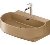 Lavabo Duravit Balcoon, con grifería, 1 agujero para grifo, con rebosadero, con válvula push-open, anchura 650mm, 241165AM00, Color: Arcilla terra Mate