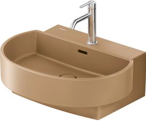 Lavabo Duravit Balcoon, con grifería, 1 grifo, con rebosadero, con válvula PUSH, anchura 600mm, 241160AM00, Color: Arcilla terra Mate