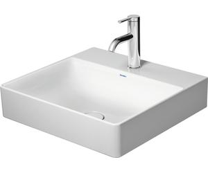Lavabo Duravit DuraSquare para muebles, 50x47cm, 1 agujero para grifo, sin rebosadero, parte inferior pulida y esmaltada, 2353500071, Color: Blanco