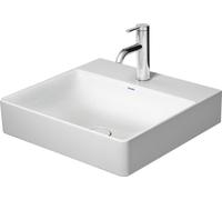 Lavabo Duravit DuraSquare para muebles, 50x47cm, sin agujero para grifo, sin rebosadero, parte inferior pulida y esmaltada, 2353500079, Color: Blanco