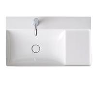 Lavabo Duravit DuraSquare para muebles, 80x47cm, 1 agujero para grifo, lavabo a la izquierda, sin rebosadero, parte inferior pulida y esmaltada, 23488000711, Color: Blanco con Wondergliss