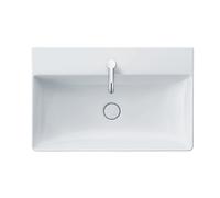 Lavabo Duravit DuraSquare para muebles, 80x47cm, 1 agujero para grifo, sin rebosadero, parte inferior pulida y esmaltada, 2353800071, Color: Blanco