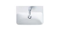 Lavabo Duravit ME de Starck Wash con rebosadero, con banco para grifos, 1 agujero para grifos, 600 mm, 23356032001, Color: Seda blanca mate con Wondergliss
