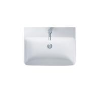 Lavabo Duravit ME de Starck Wash con rebosadero, con banco para grifos, 1 agujero para grifos, 650 mm, 2335653200, Color: Seda blanca mate