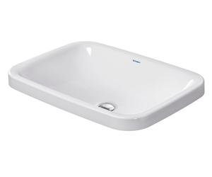 Lavabo empotrado DuraStyle 60cm de Duravit, instalación desde arriba, sin rebosadero y sin grifería, 03726000001, Color: Blanco con Wondergliss