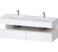 Lavabo empotrado Duravit Collection One con base de lavabo consola, 1600x550x600mm, nicho blanco alto brillo, lavabo doble, QA4797022180000, Color: Blanco Mate