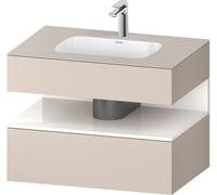 Lavabo empotrado Duravit Collection One con base de lavabo consola, 800x550x600mm, hueco blanco alto brillo, QA4785022910010, Color: Gris topo mate/con iluminaciÃ³n de nicho