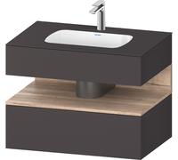 Lavabo empotrado Duravit Collection One con base de lavabo consola, 800x550x600mm, hueco de roble jaspeado, QA4785055800000, Color: supermercado de grafito