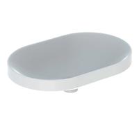 Lavabo empotrado Geberit VariForm elíptico, 600x400mm, sin agujero para grifo, sin rebosadero, 500.731.00.2, Color: Blanco, con KeraTect