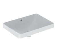Lavabo empotrado Geberit VariForm rectangular, 550x400mm, sin agujero para grifo, con rebosadero, 500737012, Color: Blanco - CM