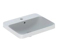 Lavabo empotrado Geberit VariForm rectangular, 550x450mm, con agujero para grifo, con rebosadero, 500.741.00.2, Color: Blanco, con KeraTect