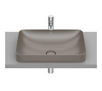 Lavabo encastrado de fineceramic con un acabado en color café Inspira Square Roca - Sin sifón