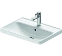Lavabo encastrado Duravit D-Neo, 600x440mm, blanco alto brillo, pulido, 1 agujero para grifo, con rebosadero, 0357600027