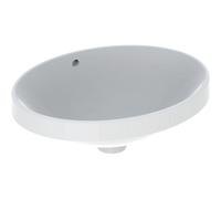 Lavabo encastrado ovalado VariForm de Geberit, 500x400mm, sin agujero para grifo, con rebosadero, 500.709.00.2, Color: Blanco, con KeraTect