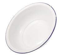 Lavabo Esmaltado Vintage Blanco 32x32x10cm para Lavado Doméstico | Acero y Porcelana Esmaltada, Borde Azul, Acabado Liso, 1 Pieza, Uso en Lavadero y Mesa
