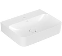 Lavabo Finion de Villeroy & Boch, rebosadero oculto, 1 agujero para grifo, 600x470mm, 416864RW, Color: Blanco Piedra CerámicaPlus