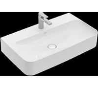 Lavabo Villeroy & Boch Finion 800x470mm, rebosadero oculto, 1 agujero para grifo, 416884RW, Color: Blanco Piedra, Cerámica Plus