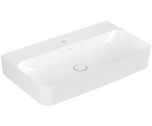 Lavabo Finion de Villeroy & Boch, rebosadero oculto, 1 agujero para grifo, parte inferior pulida, 800x470mm, 41688CRW, Color: Blanco Piedra CerámicaPlus