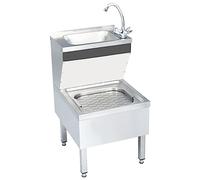 Lavabo Gastro Independiente De Acero Inoxidable con Grifo, Acero 304 Resistente y Doble Cubeta Funcional, Fregadero De Cocina, kitchen sink, Apto Para Cocinas y Talleres, Plata, 50x60x109 cm