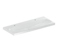 Lavabo Geberit Acanto, 2 agujeros izquierda/derecha, sin rebosadero, 1200x480mm, 501.880.00.6, Color: Blanco, con KeraTect