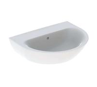 Lavabo Geberit Renova, sin agujero para grifo, con rebosadero, ancho: 60cm, Color: Blanco, con KeraTect - 500.659.01.8