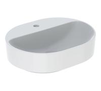 Lavabo Geberit VariForm Countertop elíptico, 500x400mm, con agujero para grifo, sin rebosadero, 500776012, Color: Blanco - CM