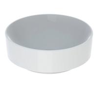 Lavabo Geberit VariForm Countertop redondo, 400mm, sin agujero para grifo, sin rebosadero, 500768002, Color: Blanco, con KeraTect - CM
