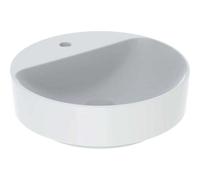 Lavabo Geberit VariForm Countertop redondo, 450mm, con agujero para grifo, sin rebosadero, 500770002, Color: Blanco, con KeraTect - CM