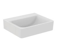 Lavabo Ideal Standard Connect, sin agujero para grifo, sin rebosadero, 550x460x175mm, E8112MA, Color: Blanco con Ideal Plus