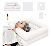 Lavabo Inflable de Lavado de Cabello en la Cama - Lavabo de champú portátil Baño de Cama Ayuda Auxiliar asistida para discapacitados, Ancianos, Pacientes encamados, Embarazadas (Kit de 5)