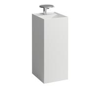 Lavabo LAUFEN Kartell, independiente, 3 agujeros para grifos, sin rebosadero, 375x435x900, H8113317571581, Color: Blanco Mate