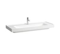 Lavabo LAUFEN MEDA, empotrable, 1200x460mm, repisa a ambos lados, 1 agujero para grifo, sin rebosadero, H8141114001111, Color: Blanco con LCC
