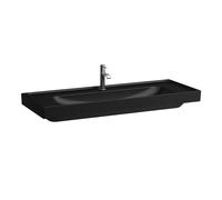 Lavabo LAUFEN Meda, empotrable, 1200x460mm, repisa a ambos lados, 2 agujeros para grifo, sin rebosadero, H8141117161151, Color: Negro Mate