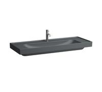 Lavabo LAUFEN Meda, empotrable, 1200x460mm, repisa a ambos lados, 2 agujeros para grifo, sin rebosadero, H8141117581151, Color: Grafito mate