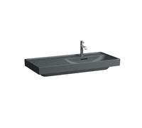 Lavabo LAUFEN MEDA, empotrable, repisa izquierda, 1000x460mm, 3 agujeros para grifería, con rebosadero, H8171177581081, Color: Grafito mate